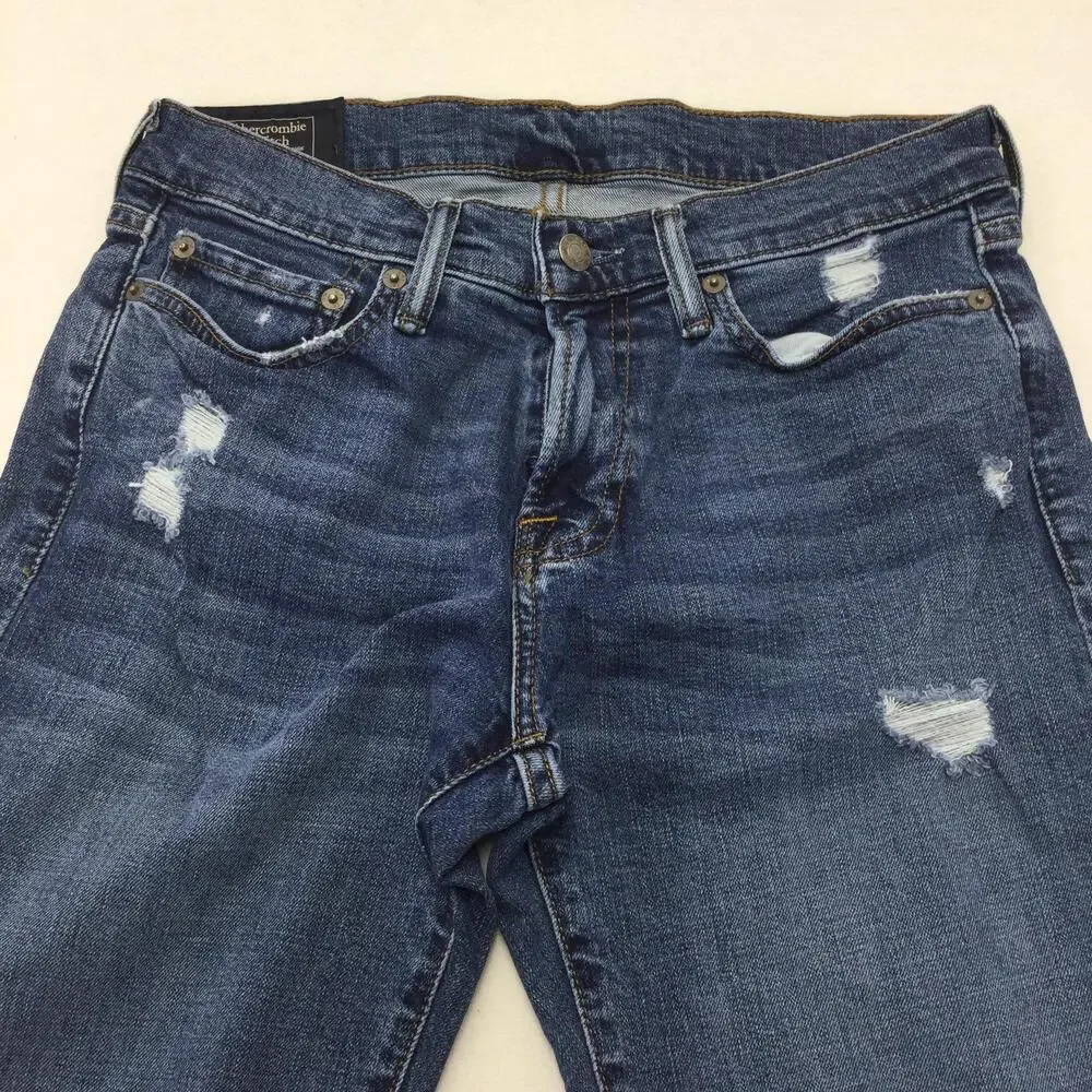 Abercrombie & Fitch Rustin Athletic Skinny Jeans Mens 29x30 Distressed Stretch